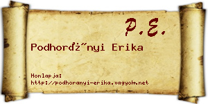 Podhorányi Erika névjegykártya