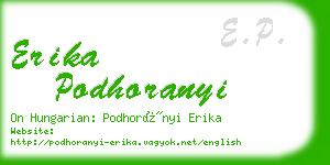 erika podhoranyi business card